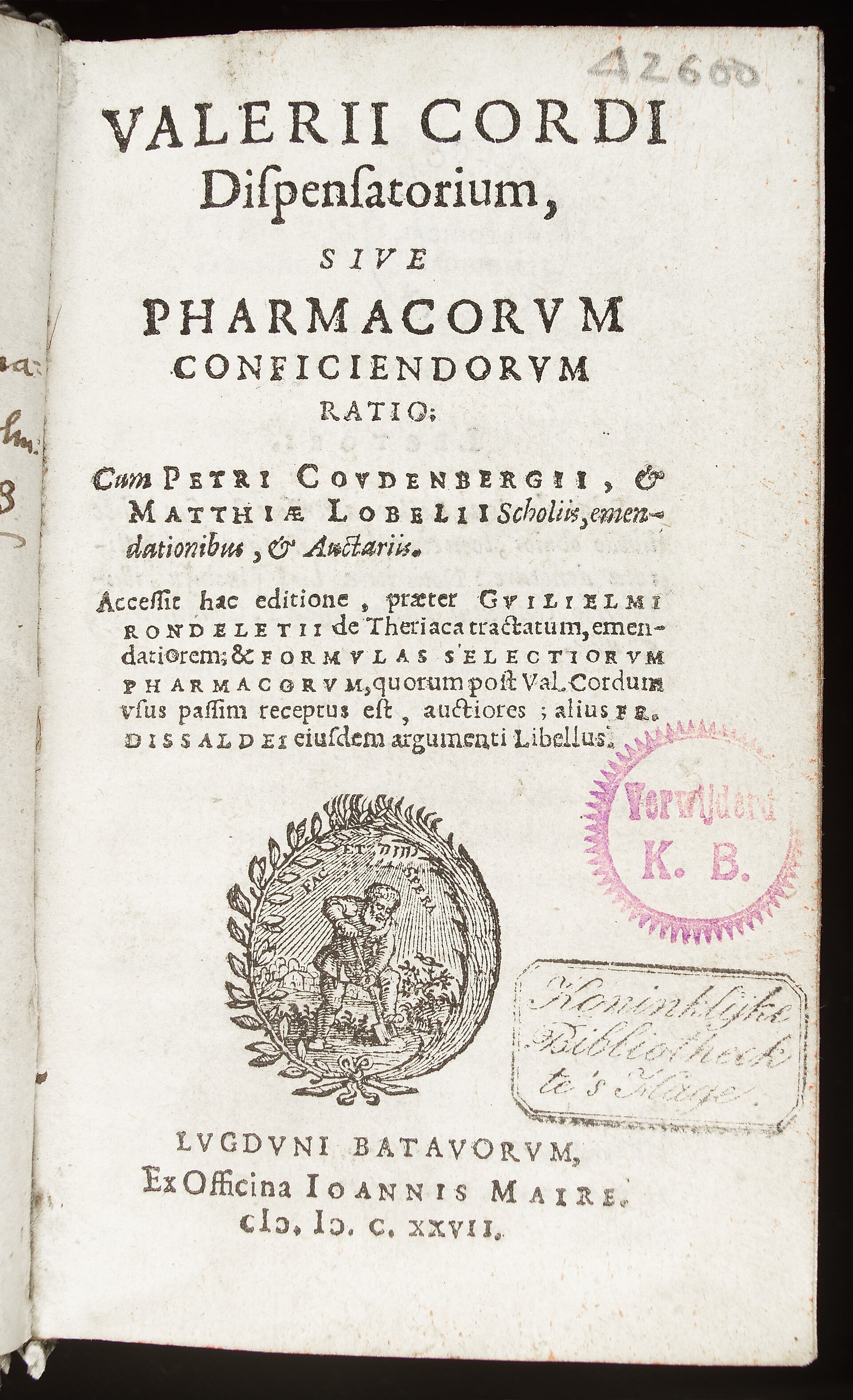 Imagem de referência de Valerius Cordus, descrito nos dados abertos como professor académico alemão