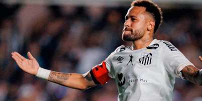 Neymar marcou dois gols no empate do Santos com o Flamengo Foto: Raul Baretta/Santos FC