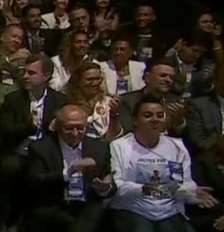 Cristiane Gomes da Silva ao lado do vice-presidente Geraldo Alckmin (PSB) Foto: Reprodução/TV Globo