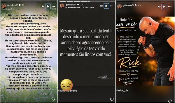 Viúva de Rick fala sobre dor do luto um mês após acidente: "Tira o chão"