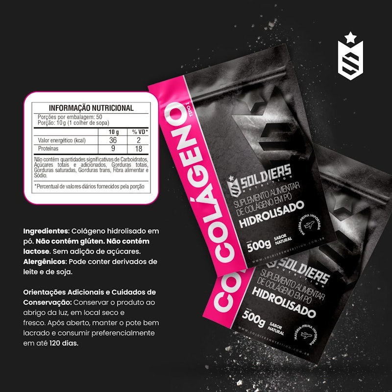 SOLDIERS NUTRITION | Colágeno Hidrolisado 100% Puro Importado