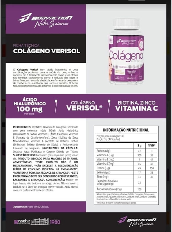 BODYACTION | Colágeno Hidrolisado Verisol em Cápsula | 4045044